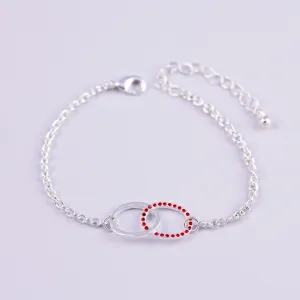Silver Ruby July Birthstone Infinity Bracelet