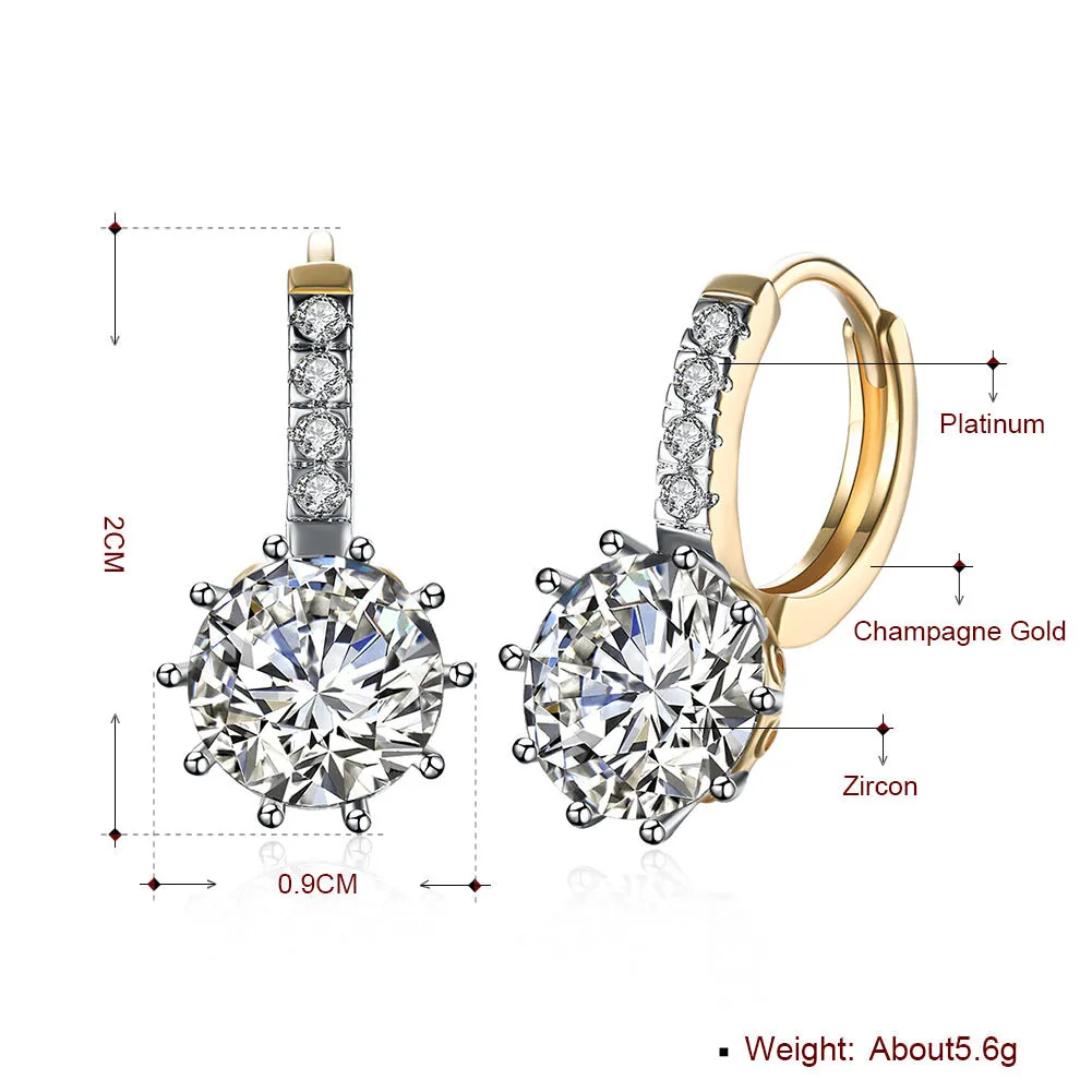 SKMEI LKN029 Zirconia Round Earrings Hoops for Girls