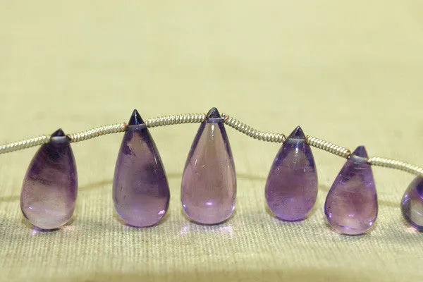 Smooth Amethyst Teardrop beads