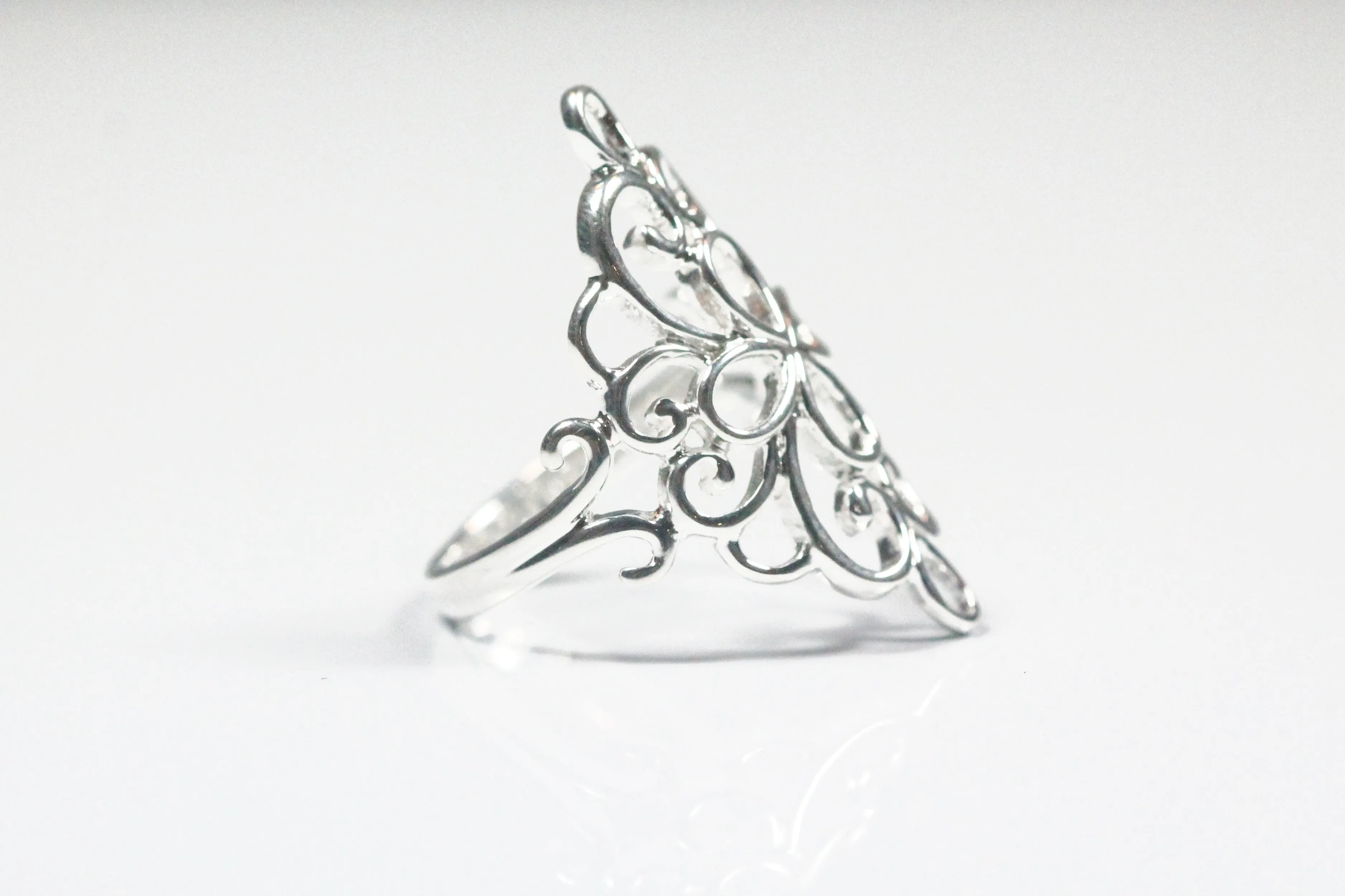 Sterling Silver Ornate Filigree Ring