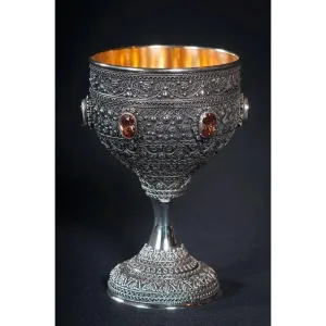 Stunning Silver Filigree Kiddush Wine Cup