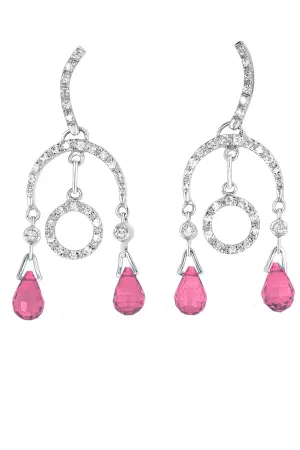 Sylvie Pink Zirconia Drop Earrings