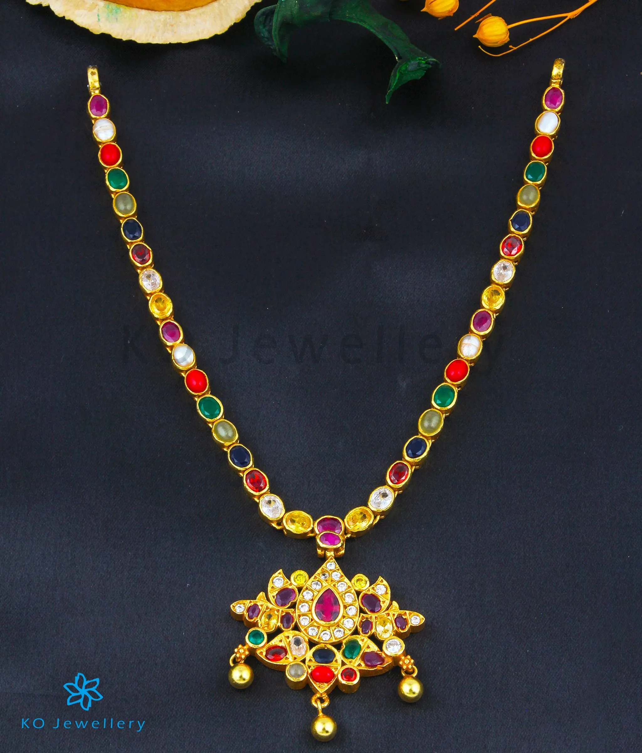 The Paridhi Silver Navratna Necklace