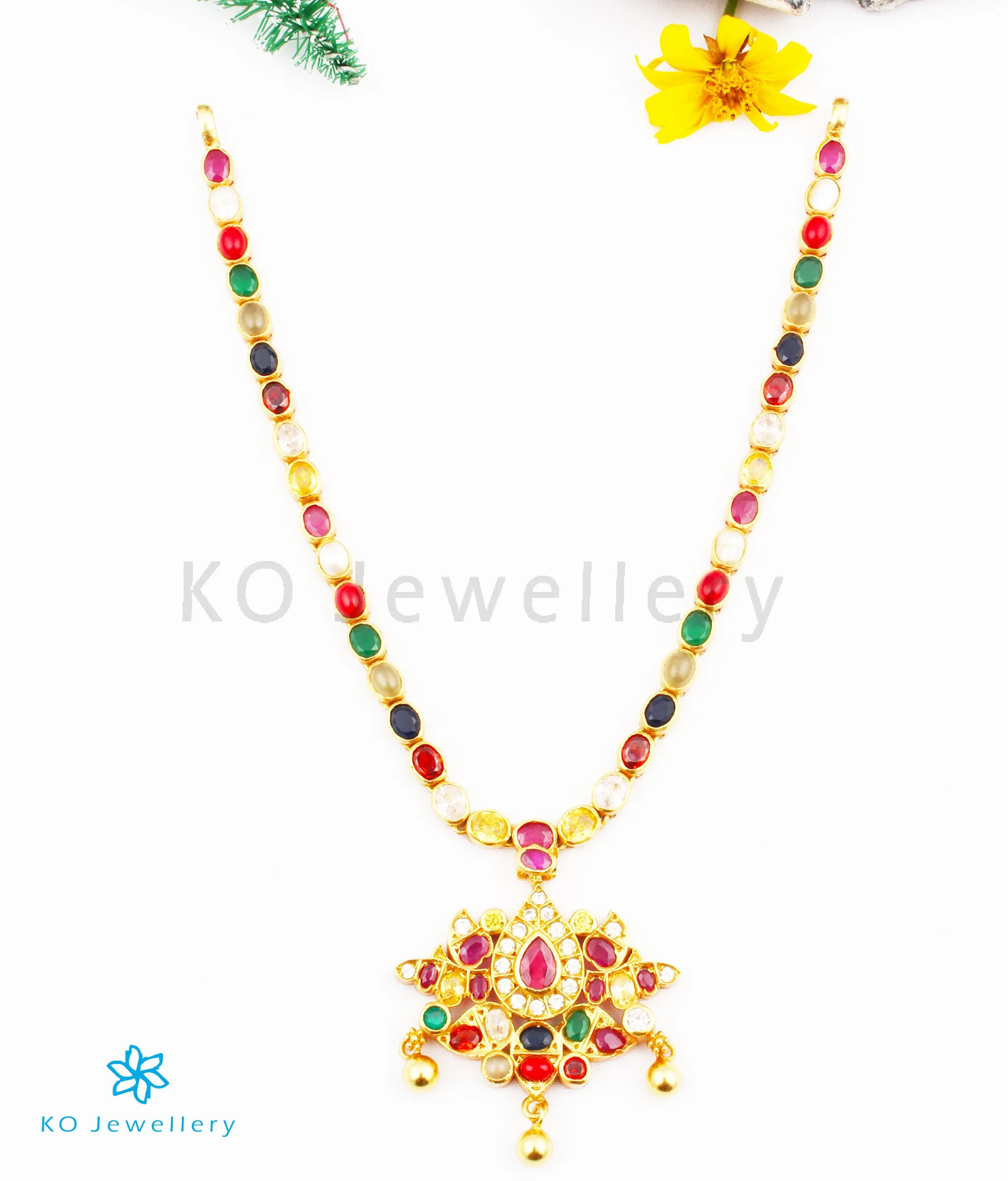 The Paridhi Silver Navratna Necklace