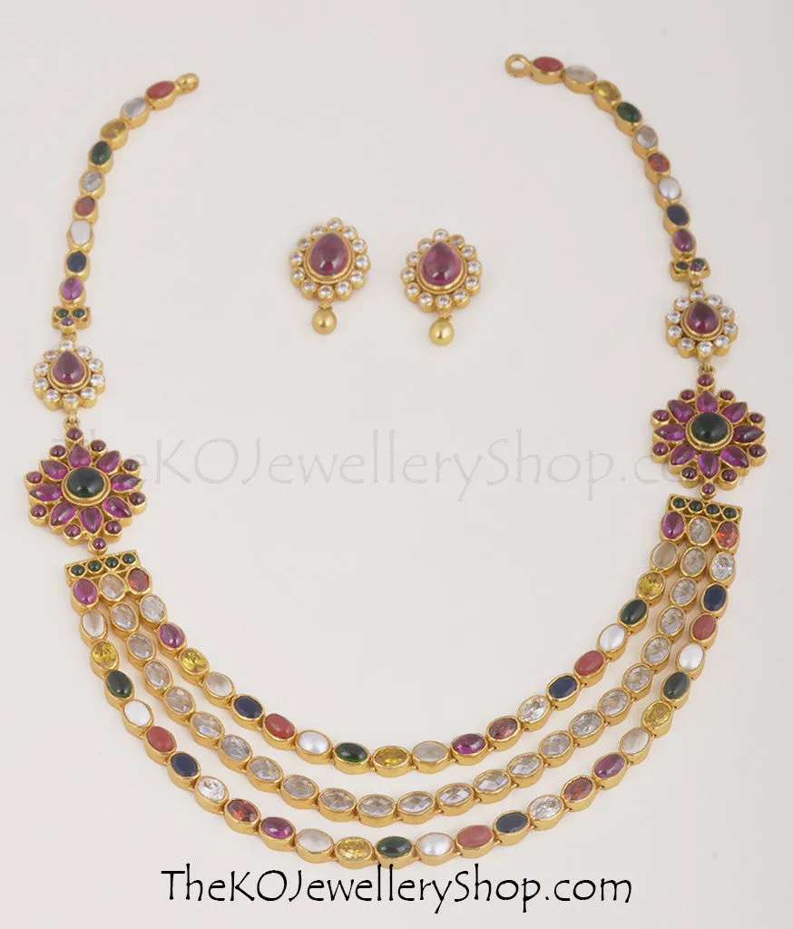 The Sujati Silver Navaratna Necklace