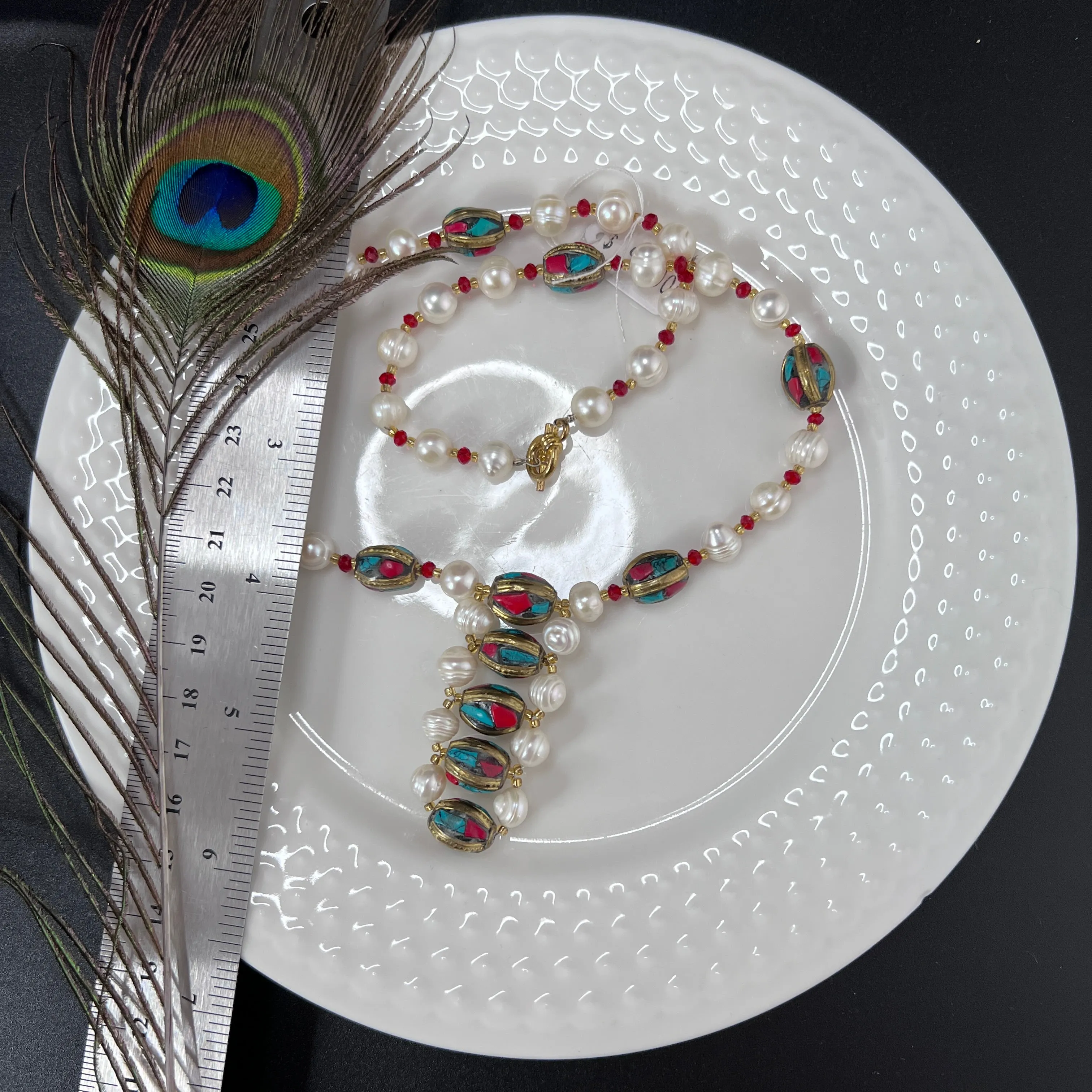 Tibetan and Pearl Necklace