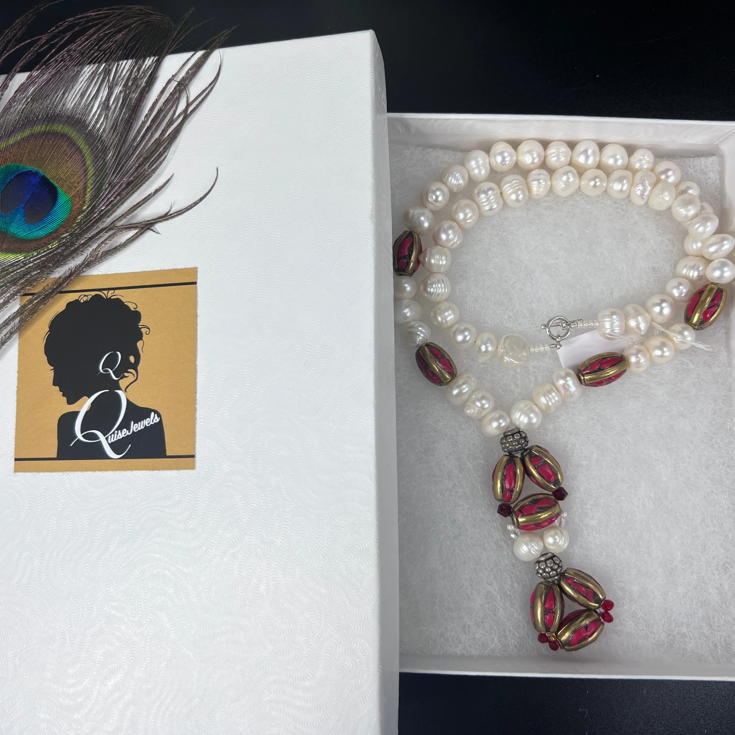 Tibetan and Pearl Necklace