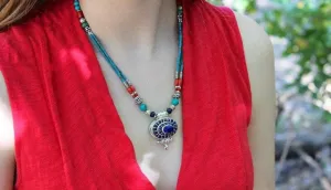 Tibetan Lapis Gau Necklace