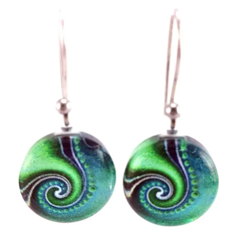 Turquoise Dot Wave Pendant & Earring Set