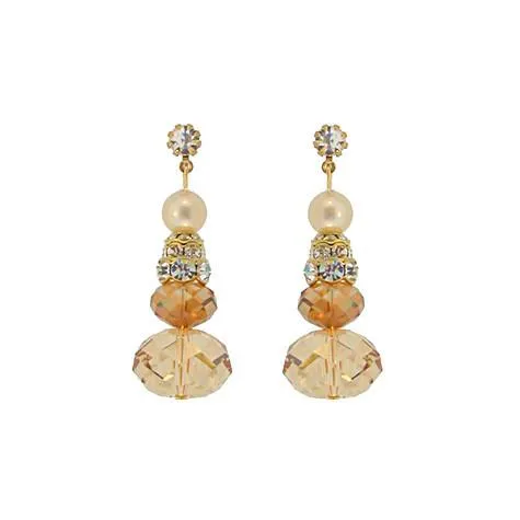 Vintage Style Oval Bead Earrings with Pearl
