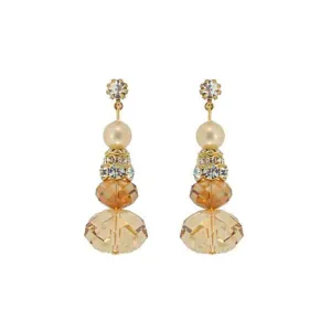 Vintage Style Oval Bead Earrings with Pearl