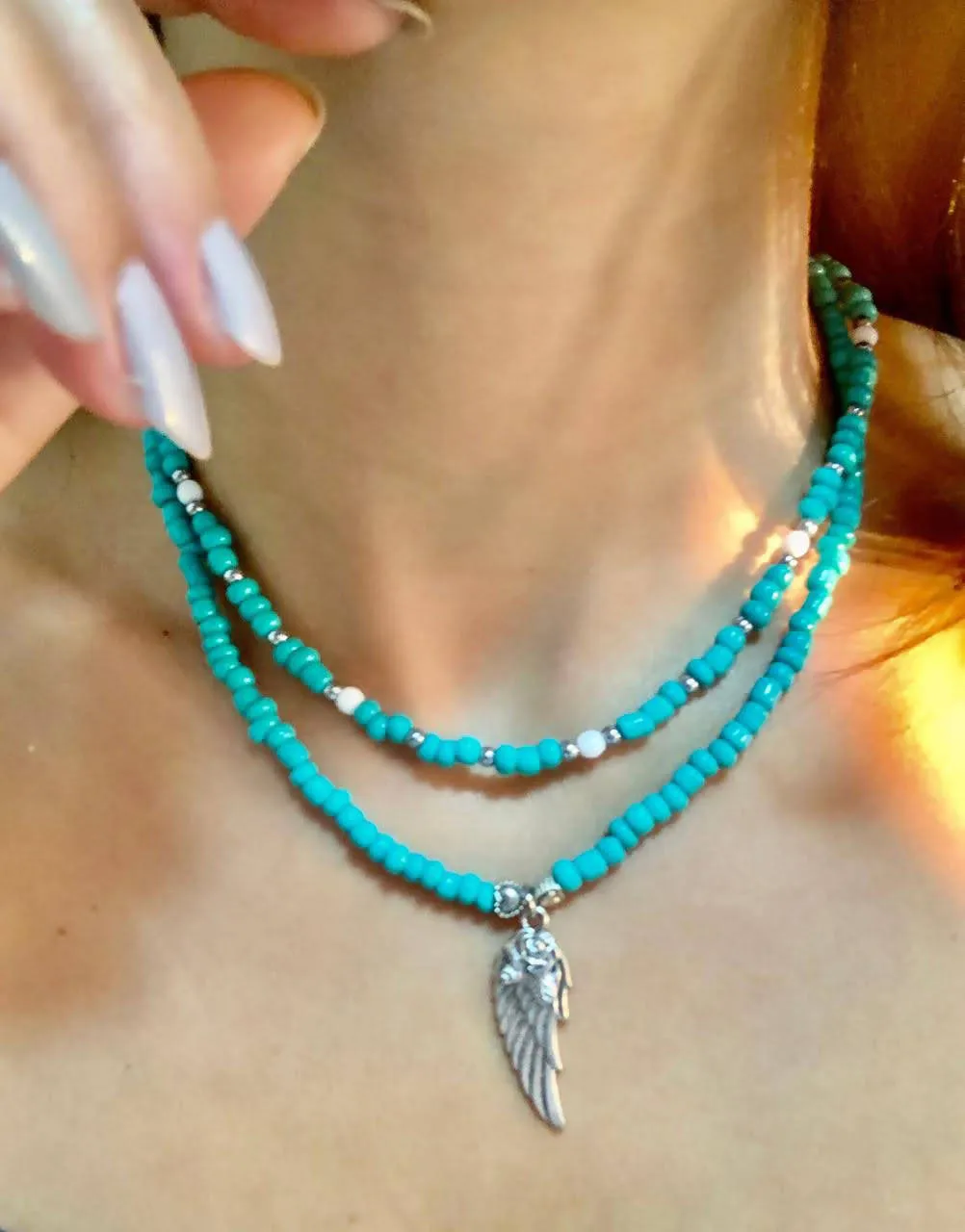 Wing turquoise necklace
