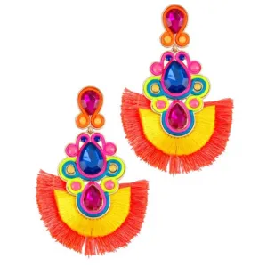 Zara Bead Round Dangle Earrings