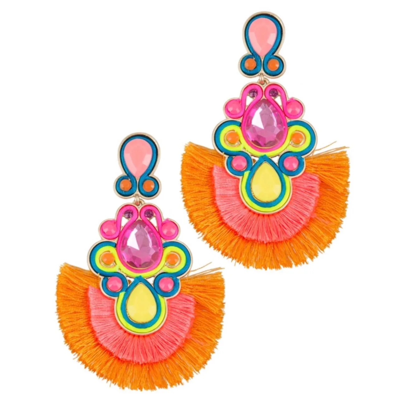 Zara Bead Round Dangle Earrings